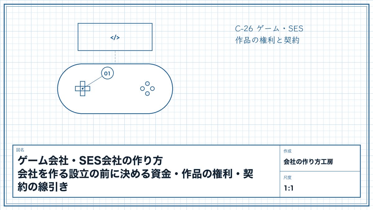 ゲーム会社・SES会社の作り方|会社を作る設立の前に決める資金・作品の権利・契約の線引き