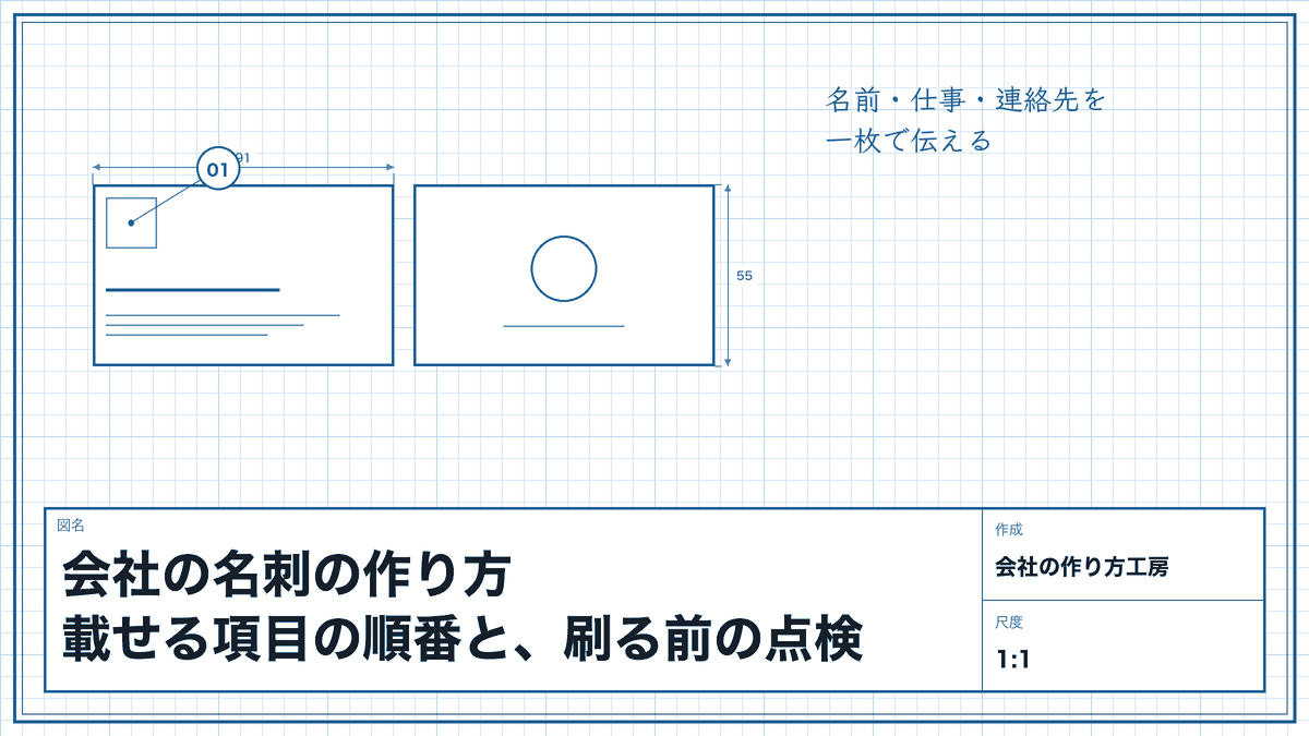 会社の名刺の作り方|載せる項目の順番と、刷る前の点検